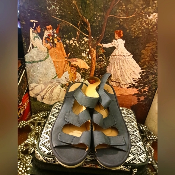 👟👟Clarks Reedly Juno Dark Gray Comfort Sandals Velcro Ortholite Size 7.5 Women - Picture 2 of 16